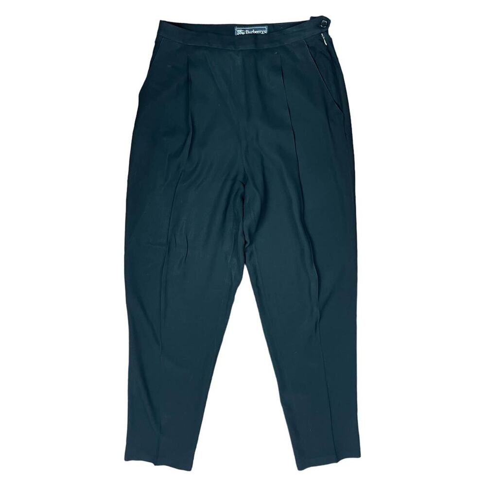 Vintage Burberry Burberrys Black Wool Blend Dress Pants Trousers Work Career